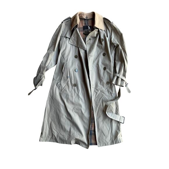Vintage Gleneagles The Traditional Premium Tan Trench Coat Size Large 21x50 - Picture 2 of 12